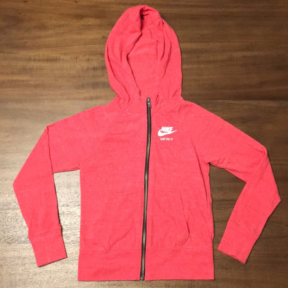 Nike Zip up Hooded Jacket. Marled Coral. Size S